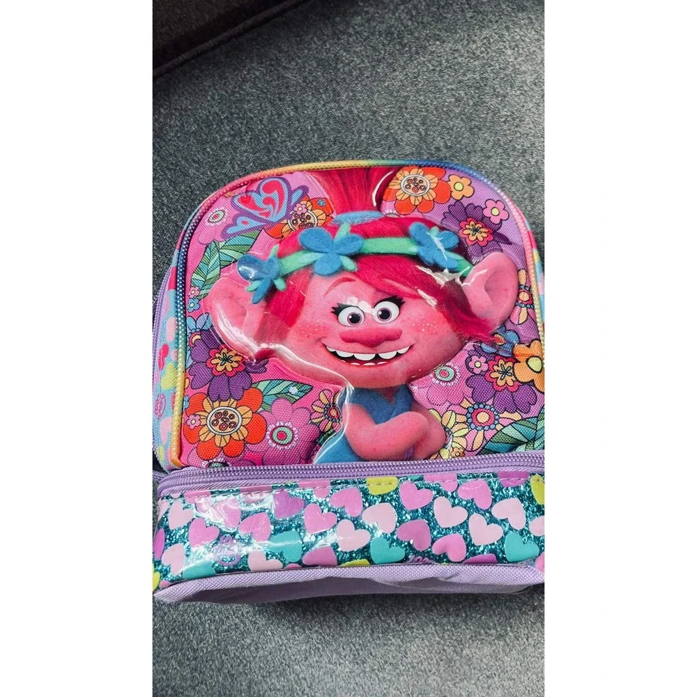 Dreamworks Trolls Lunch Bag Kids One Size Purple Poppy Dual lunch bag